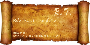 Rékasi Teréz névjegykártya